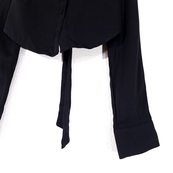 NEW Superdown Caleb Open Back Button Front Crop Top Minimal Black 90s y2k Small - Picture 5 of 10